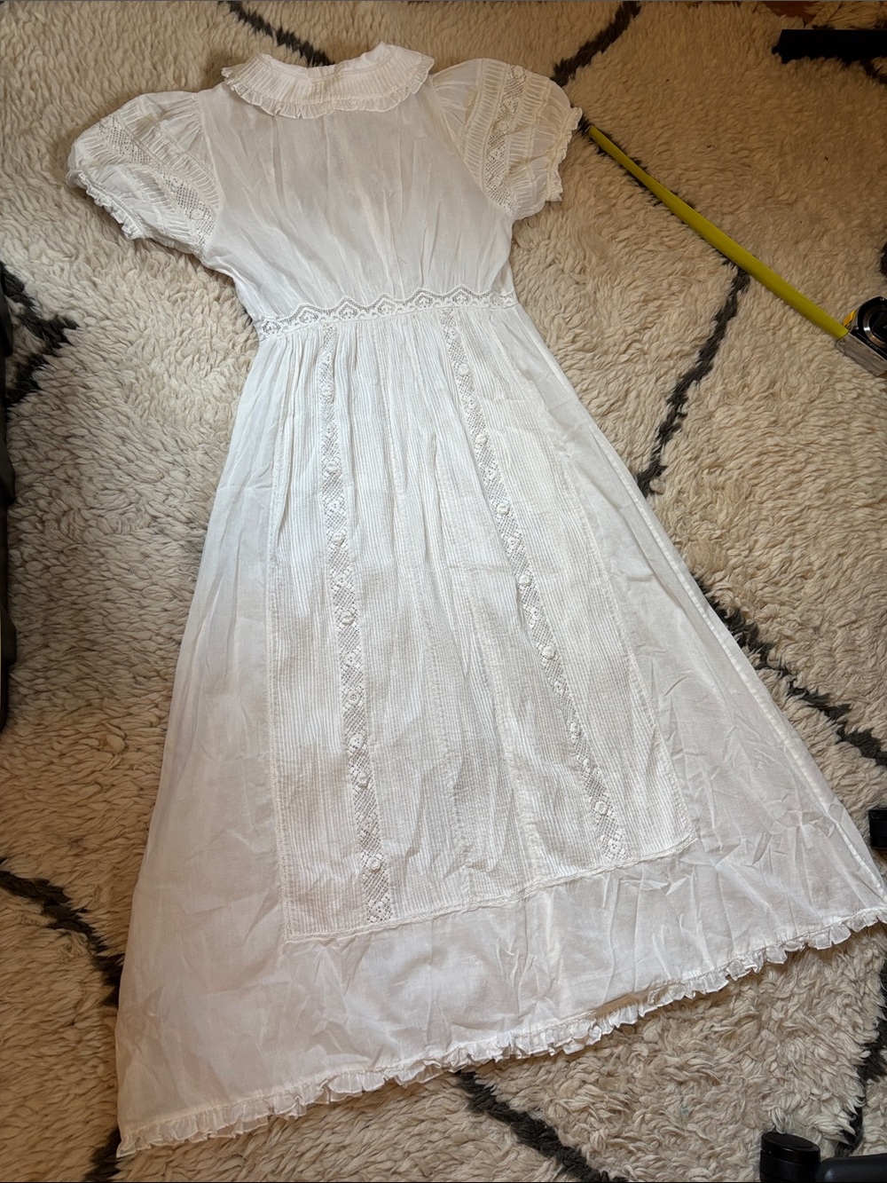 Doen Lace-Trim Cotton Dress with Peter Pan Collar - Picture 15 of 17
